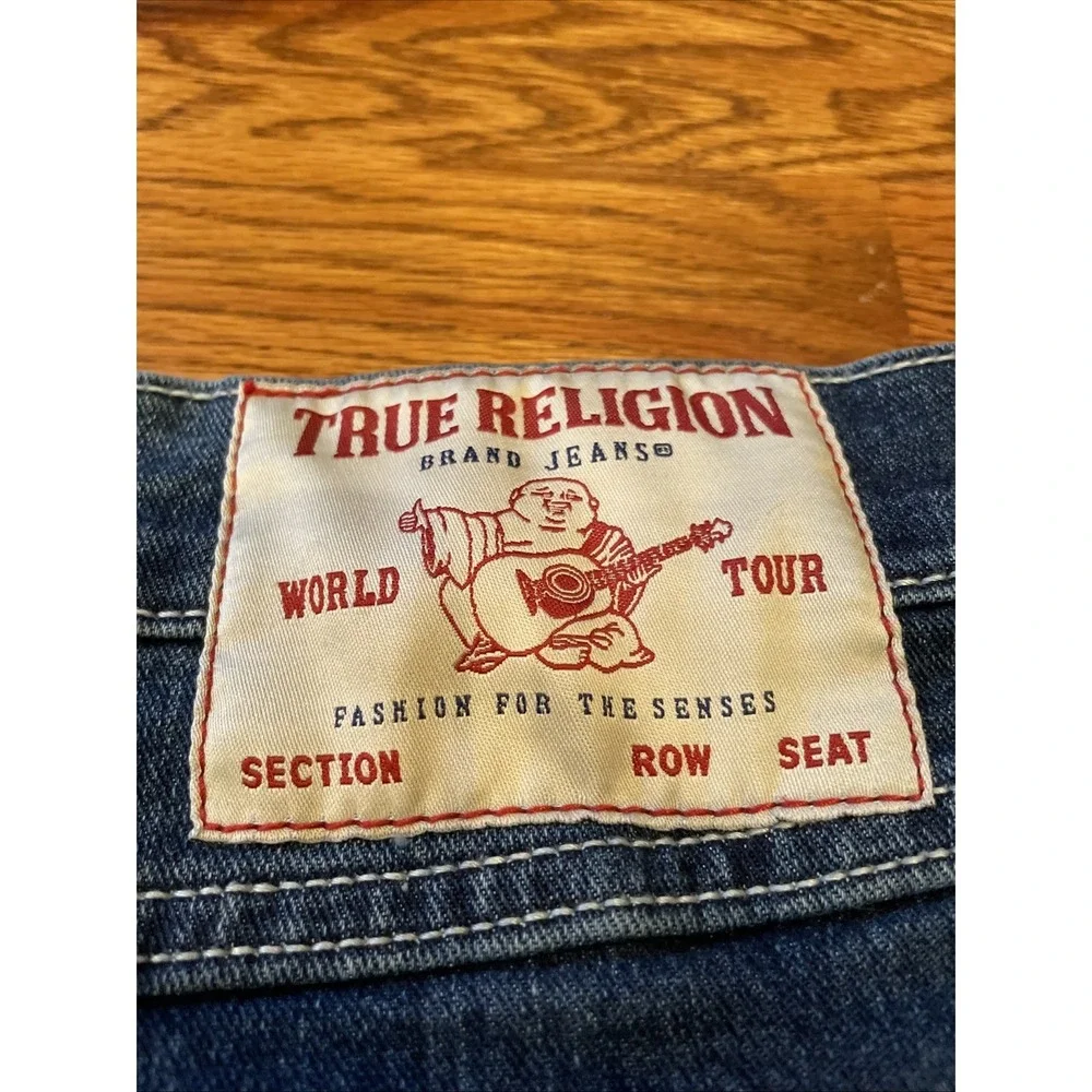 True Religion Men's Ricky Relaxed Straight Jean Denim Shorts Blue Size 40
